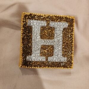 Gold and Silver Rhinestone 'H' Pocket Note Pad
